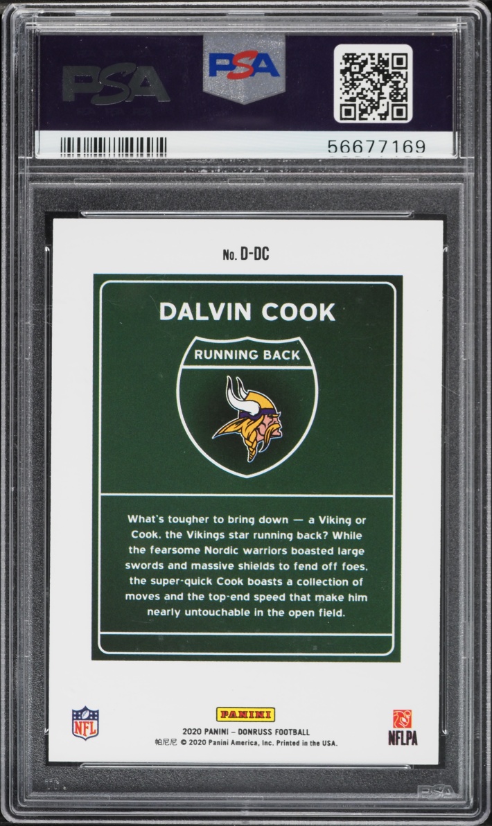 2020 Donruss Downtown Dalvin Cook #D-DC PSA 10 GEM MINT