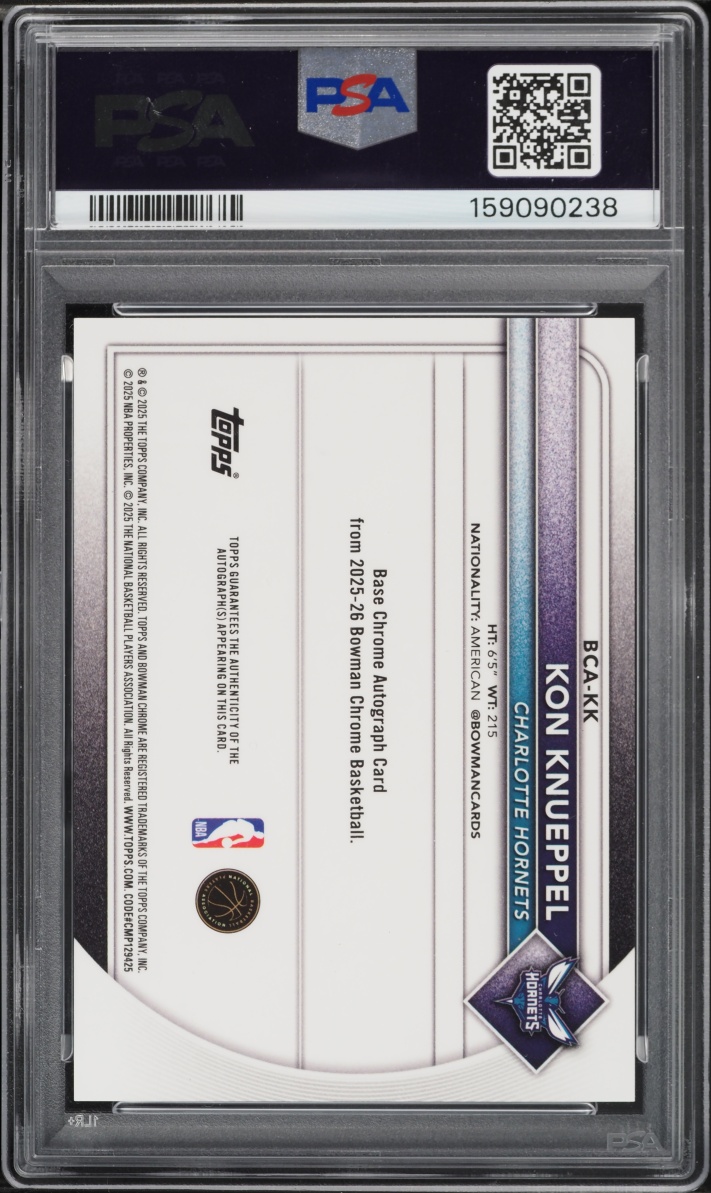 2025 Bowman Chrome Blue Xfractor Kon Knueppel ROOKIE AUTO /150 #BCA-KK PSA 10 GEM MINT
