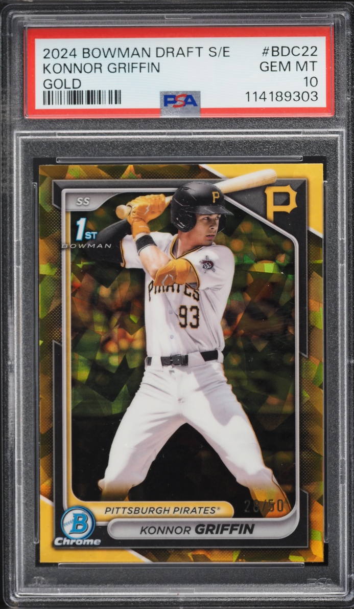 2024 Bowman Chrome Draft Sapphire Edition Gold Konnor Griffin PROSPECT /50 #BDC-22 PSA 10 GEM