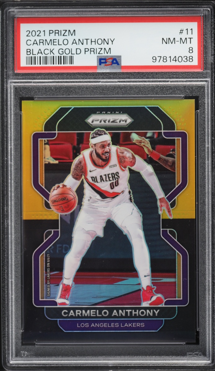 2021 Panini Prizm Black Gold Carmelo Anthony /5 #11 PSA 8 NM-MT
