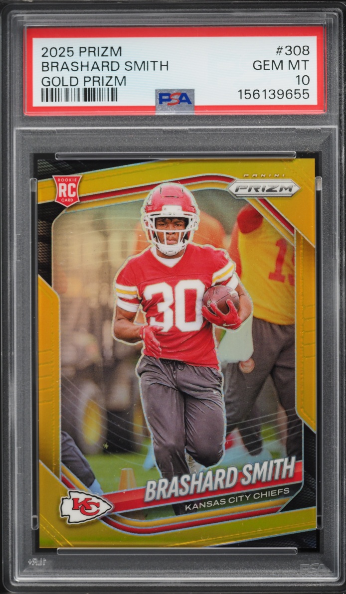 2025 Panini Prizm Gold Brashard Smith ROOKIE /10 #308 PSA 10 GEM MINT