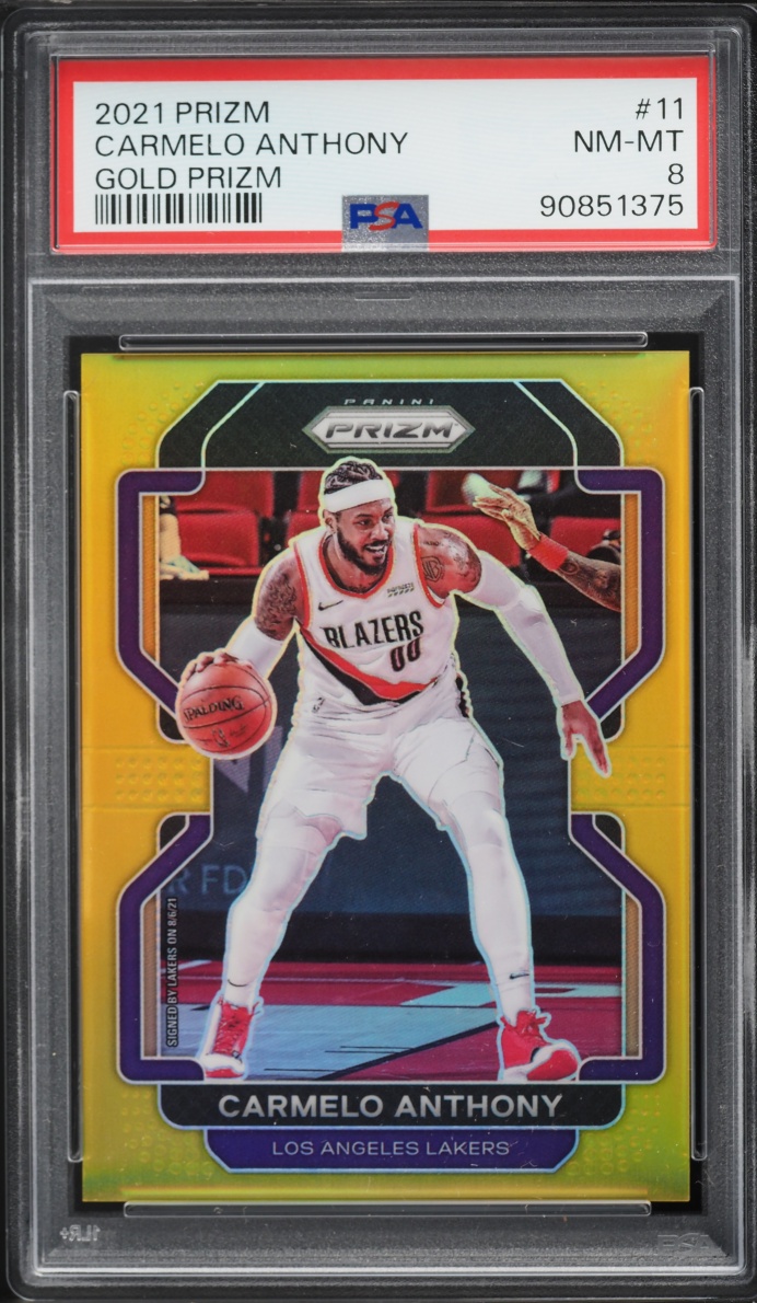2021 Panini Prizm Gold Carmelo Anthony 1/10 #11 PSA 8 NM-MT