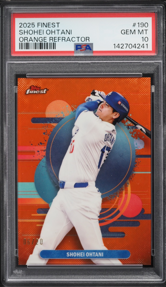 2025 Finest Orange Refractor Shohei Ohtani /20 #190 PSA 10 GEM MINT