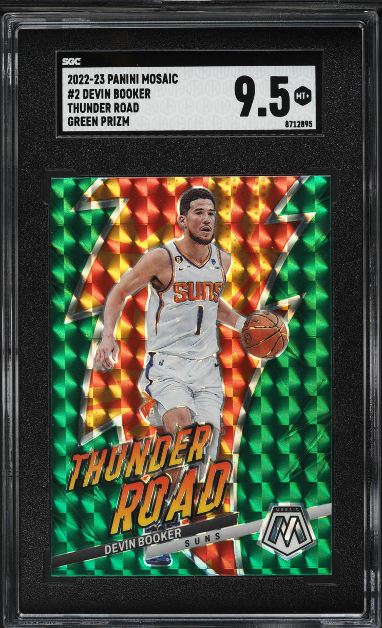 2022 Panini Mosaic Thunder Road Green Prizm Devin Booker #2 SGC 9.5 MINT+
