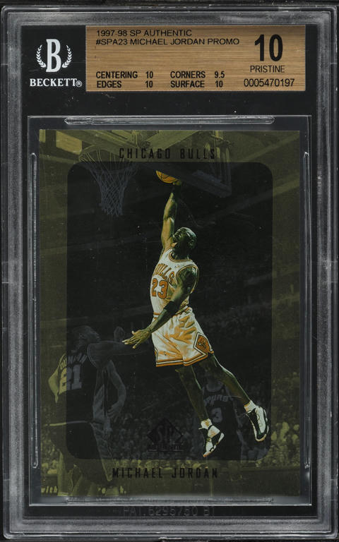 その他 NBA SP Authentic Fabrics Michael Jordan A Rare 1997 Michael Jordan Autographed Trading Card Is up