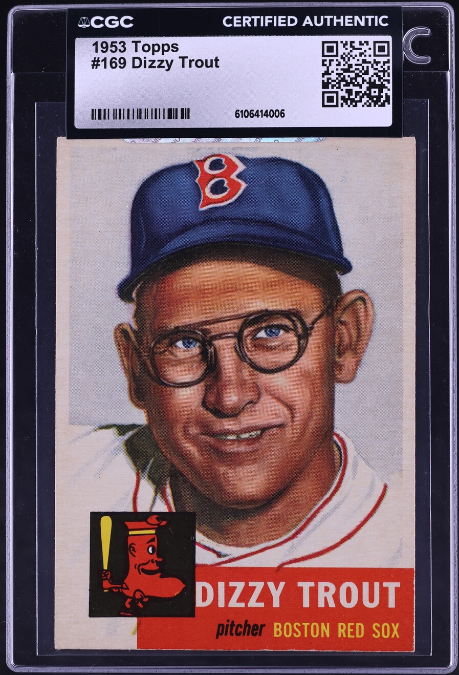 1953 Topps Dizzy Trout #169 CGC AUTH