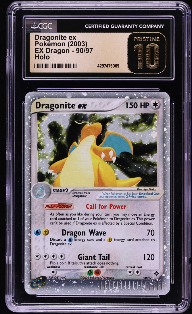2003 Pokemon EX Dragon Holo Dragonite ex #90 CGC 10 PRISTINE