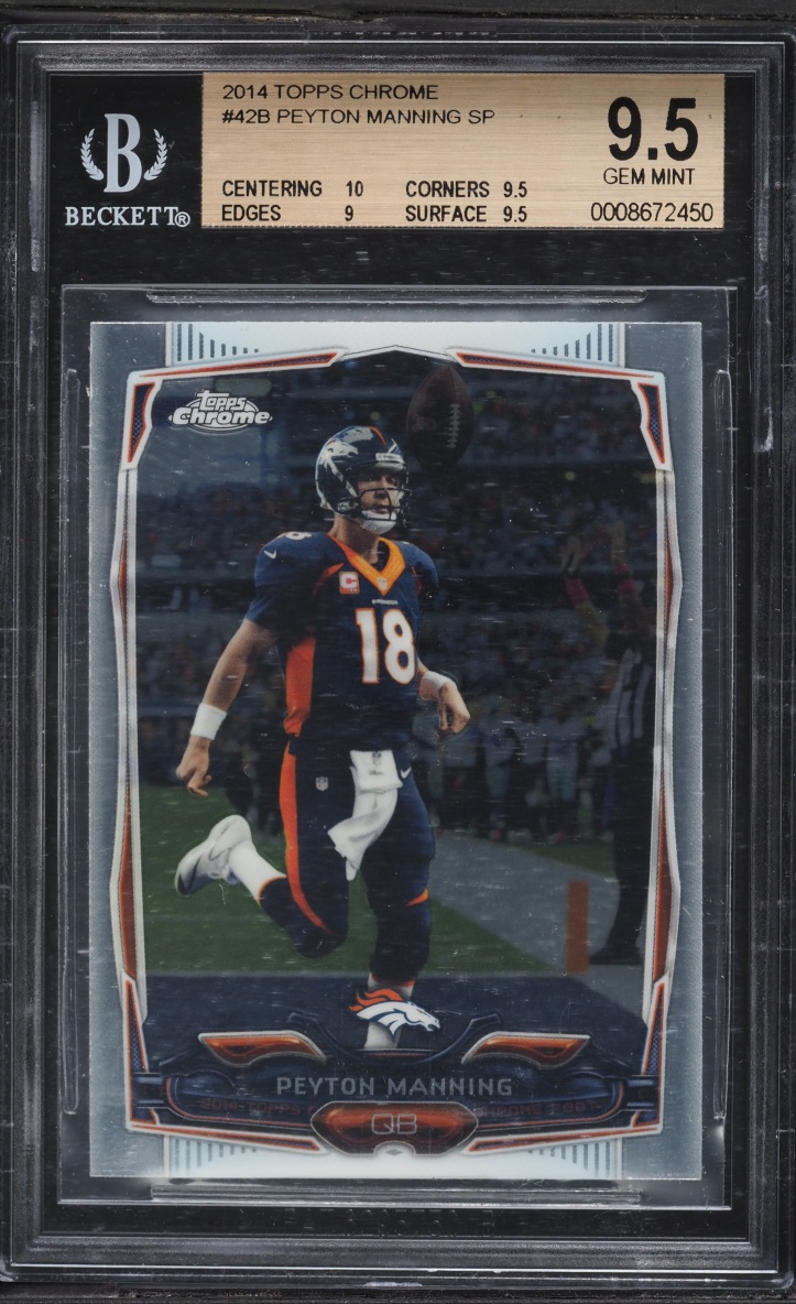 2014 Topps Chrome Peyton Manning SP #42B BGS 9.5 GEM MINT