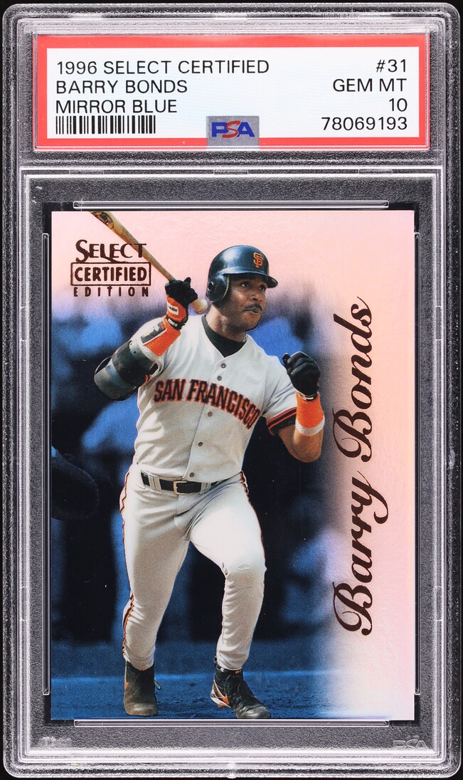 1996 Select Certified Mirror Blue Barry Bonds #31 PSA 10 GEM MINT