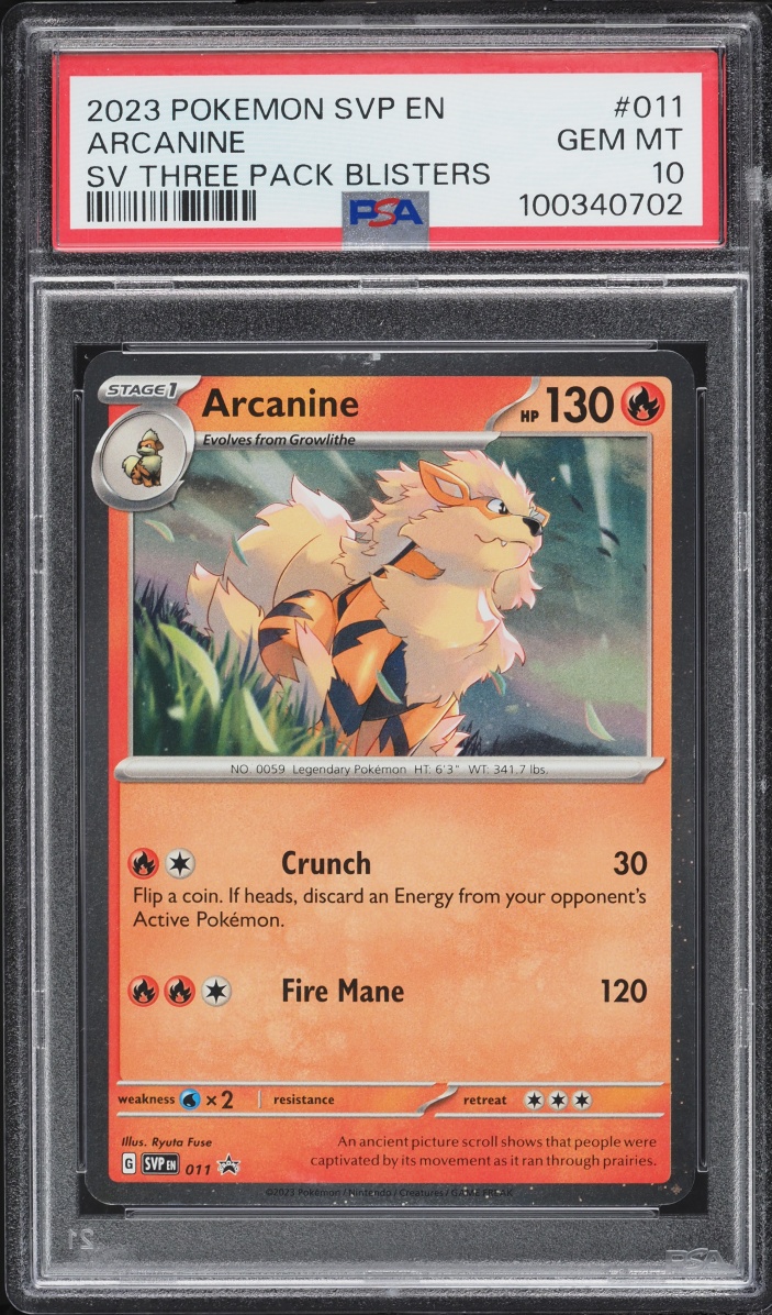2023 Pokemon Scarlet & Violet Black Star Promo Holo Arcanine #11 PSA 10 GEM MINT