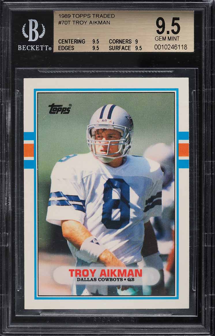 1989 Score Football Troy Aikman ROOKIE #270 BGS 9.5 GEM MINT on