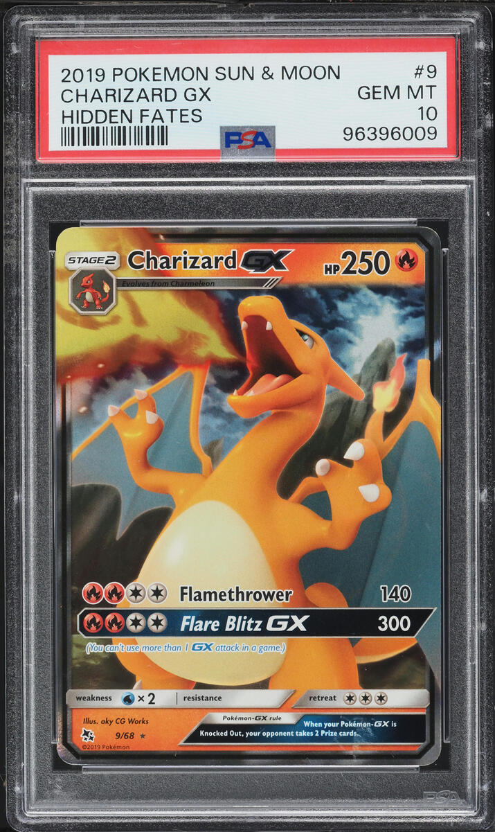 2019 Pokemon Sun & Moon Hidden Fates Holo Charizard GX #9 PSA 10 GEM MINT