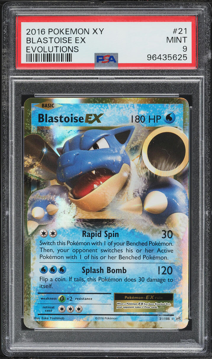 2016 Pokemon XY Evolutions Blastoise EX #21 PSA 9 MINT