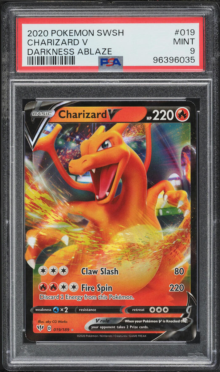 2020 Pokemon Sword & Shield Darkness Ablaze Charizard V #19 PSA 9 MINT