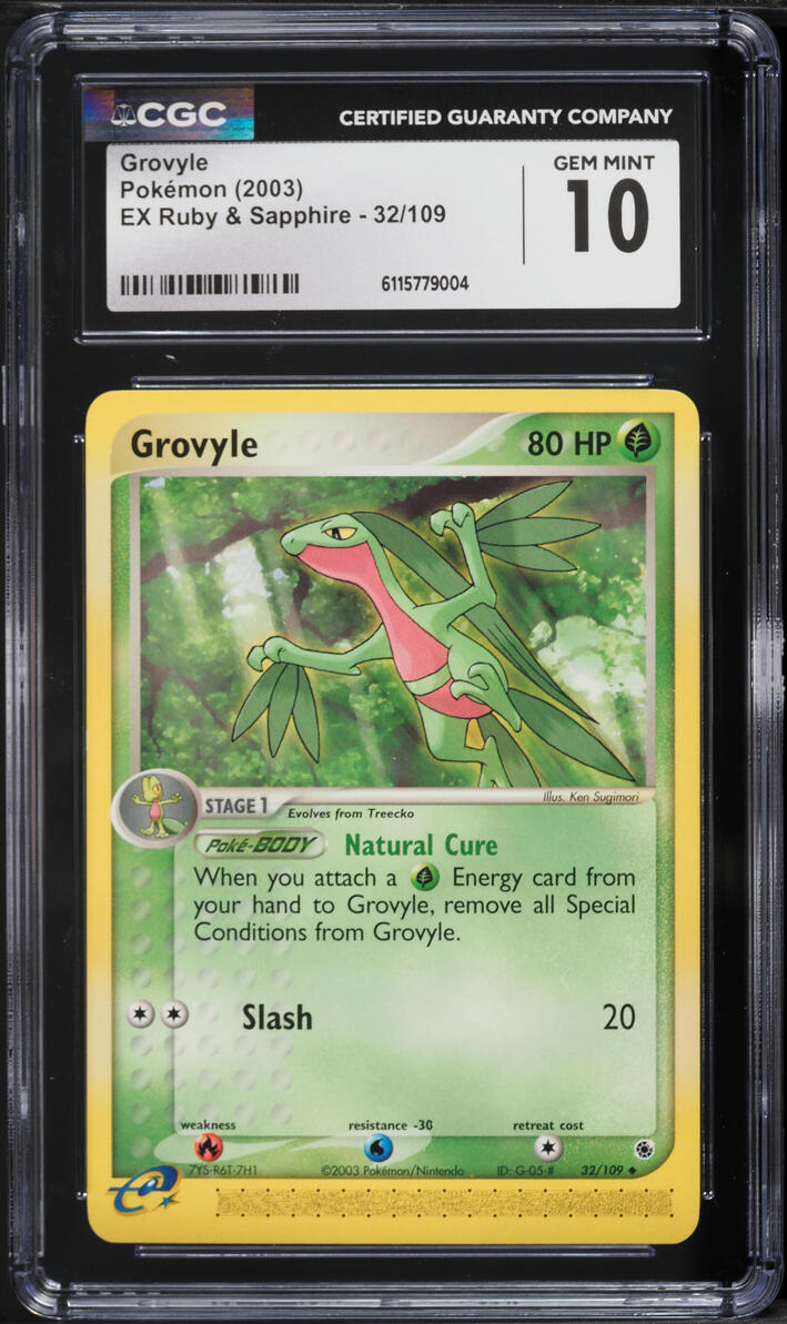 2003 Pokemon EX Ruby & Sapphire Grovyle #32 CGC 10 GEM MINT