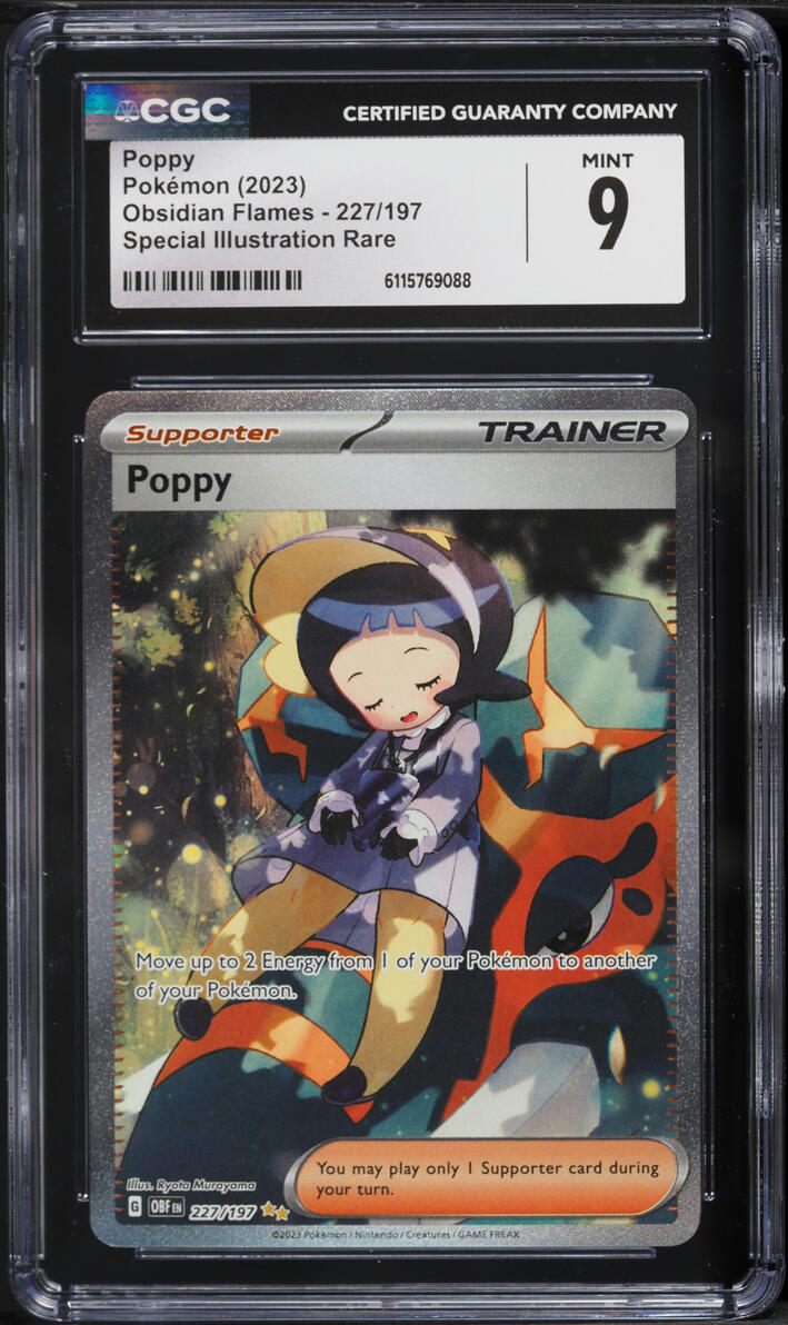 2023 Pokemon Scarlet & Violet Obsidian Flames SIR Poppy #227 CGC 9 MINT