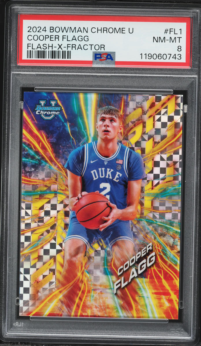 2024 Bowman Chrome University Flash Xfractor Cooper Flagg ROOKIE #FL1 PSA 8 NM-MT