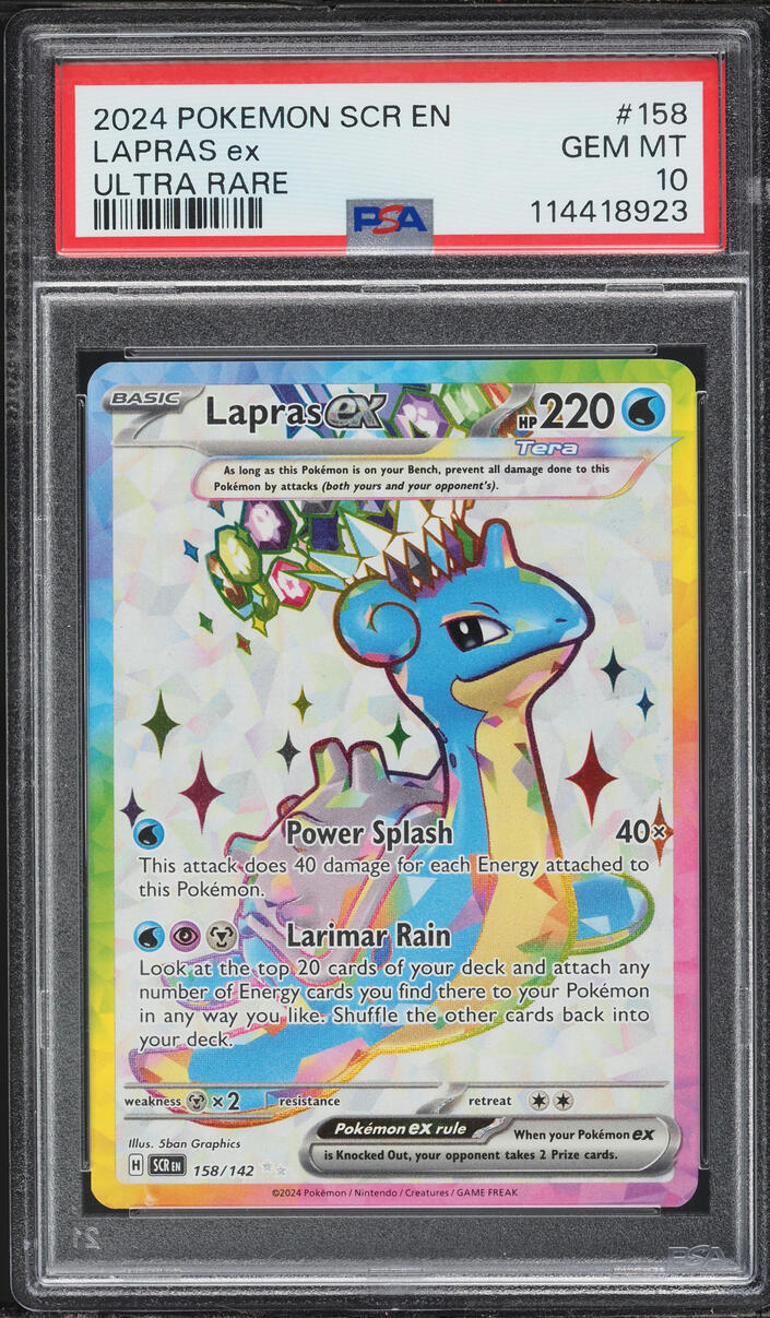2024 Pokemon Scarlet & Violet Stellar Crown Full Art Lapras ex #158 PSA 10 GEM MINT