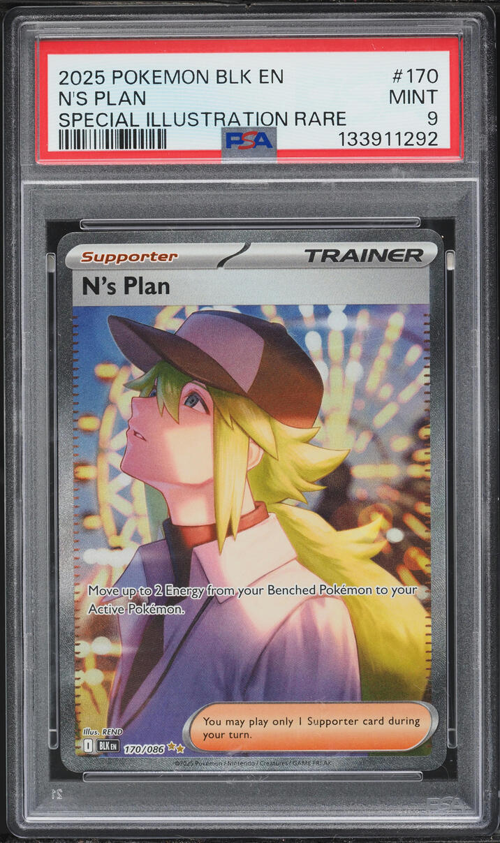 2025 Pokemon Scarlet & Violet Black Bolt SIR N's Plan #170 PSA 9 MINT