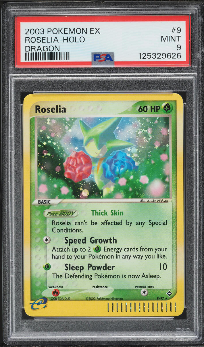 2003 Pokemon EX Dragon Holo Roselia #9 PSA 9 MINT