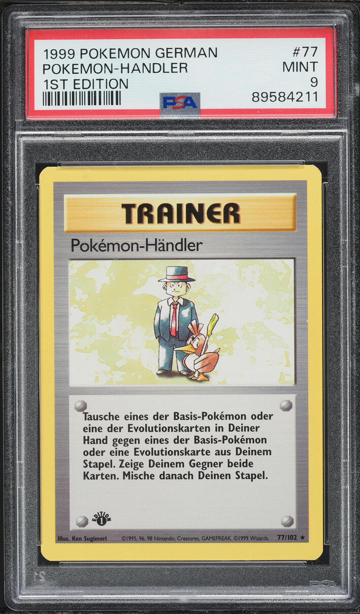 1999 Pokemon German Base Set 1st Edition Pokemon Trader #77 PSA 9 MINT