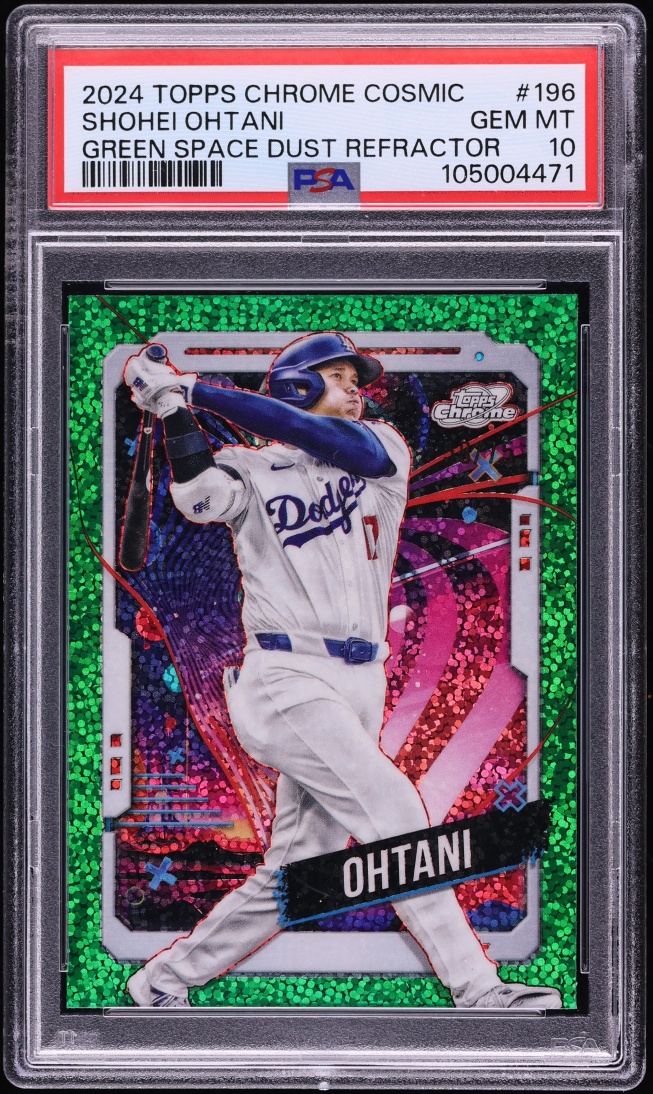 2024 Topps Chrome Cosmic Green Space Dust Refractor Shohei Ohtani /75 #196 PSA 10 GEM MINT