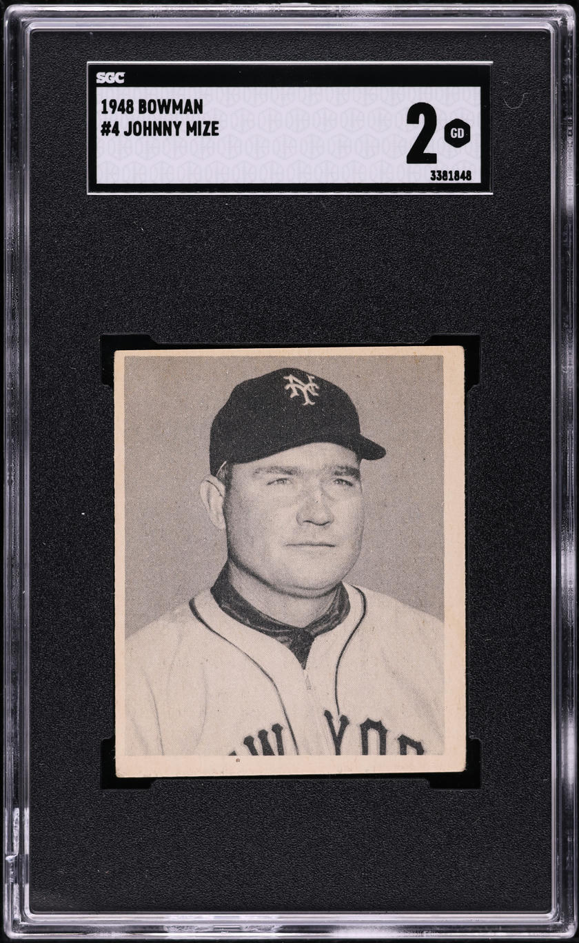 1948 Bowman Johnny Mize #4 SGC 2 GD