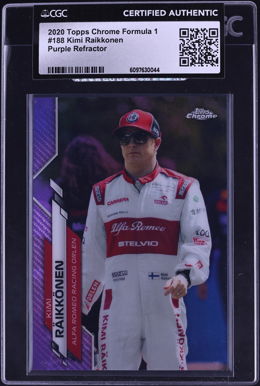 2020 Topps Chrome Formula 1 F1 Purple Refractor Kimi Raikkonen /399 #188 CGC AUTH