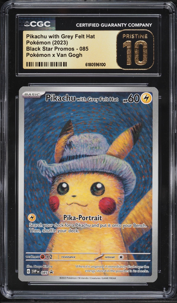 2023 Pokemon Scarlet & Violet Promo Van Gogh Full Art Pikachu With Grey Felt Hat #85 CGC 10