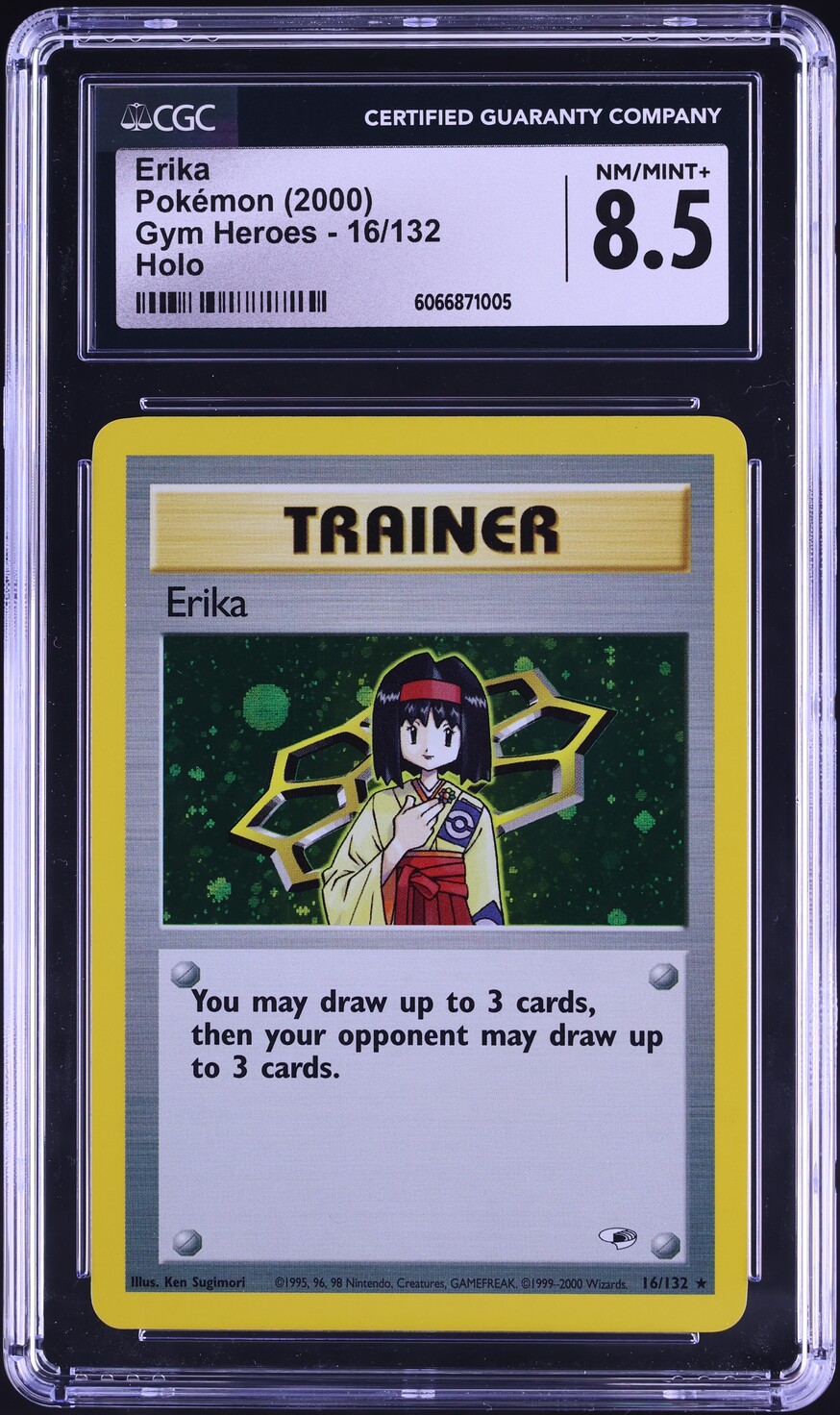 2000 Pokemon Gym Heroes Holo Erika #16 CGC 8.5 NM-MT+