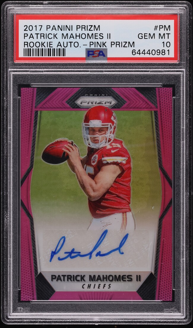 2017 Panini Prizm Pink Patrick Mahomes II ROOKIE AUTO #RA-PM PSA 10 GEM MINT