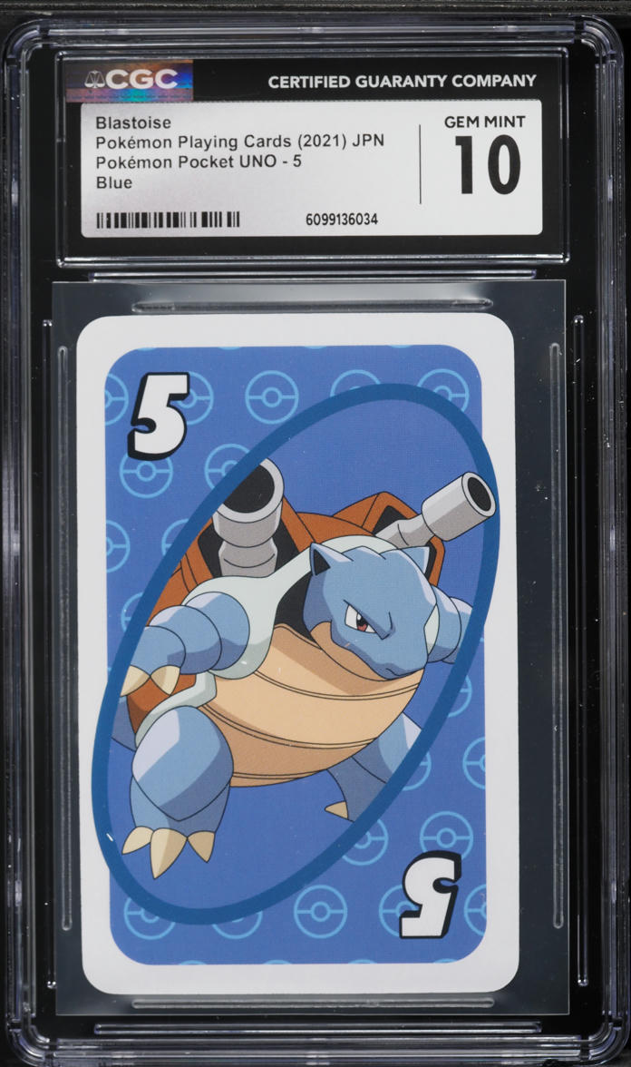 2021 Pokemon Japanese Playing Cards Pocket UNO Blue Blastoise CGC 10 GEM MINT