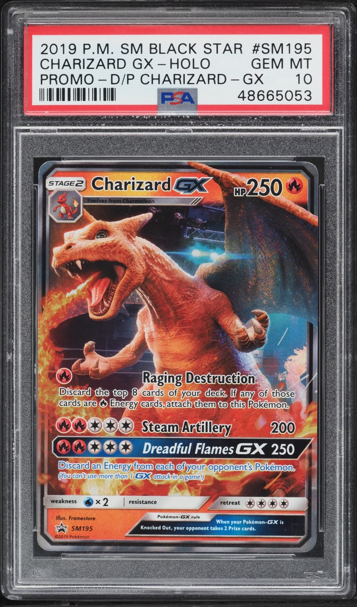 2019 Pokemon Sun & Moon Promo Detective Pikachu Holo Charizard GX #SM195 PSA 10