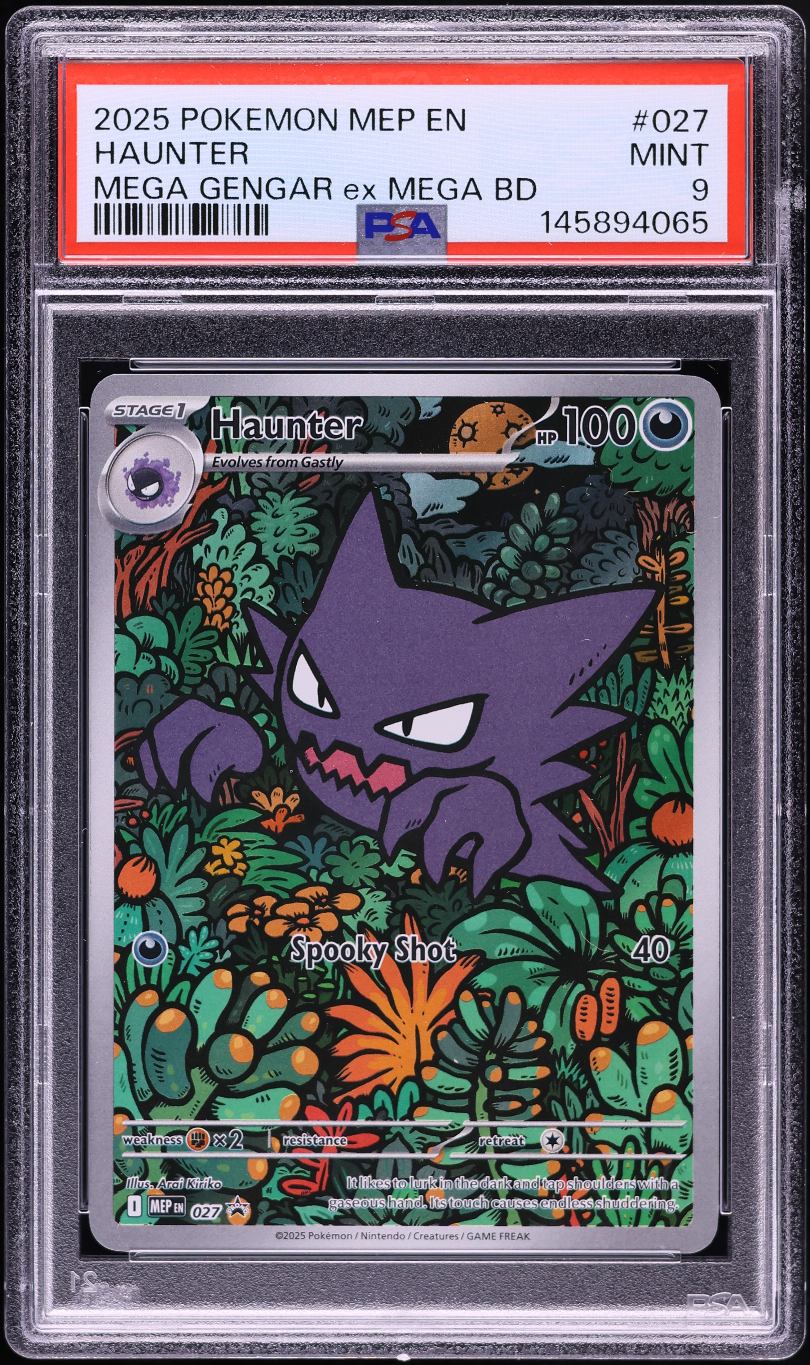 2025 Pokemon Mega Evolution Promo Mega Gengar ex Battle Deck Full Art Haunter #27 PSA 9 MINT