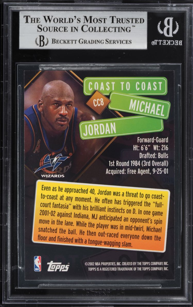 2002 Topps Coast To Coast Michael Jordan #CC8 BGS 8.5 NM-MT+