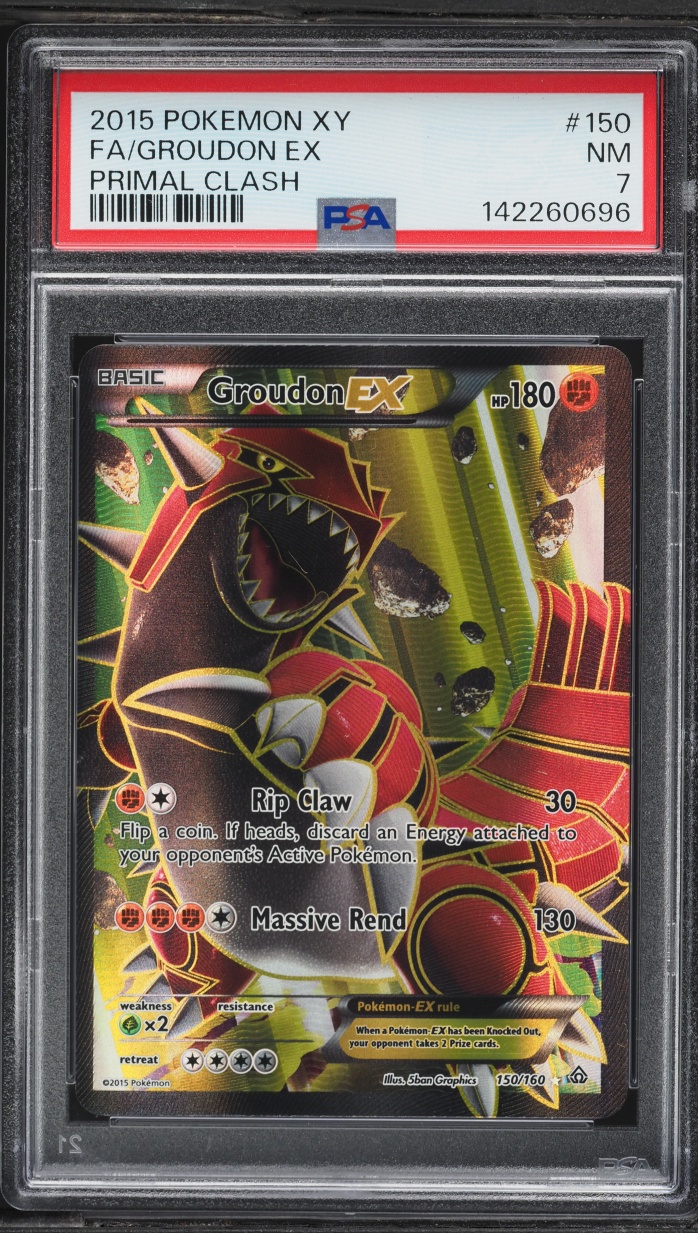 2015 Pokemon XY Primal Clash Full Art Groudon EX #150 PSA 7 NRMT