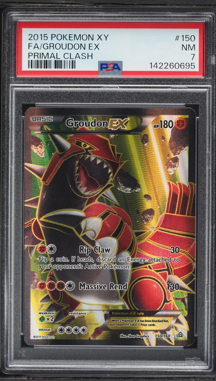 2015 Pokemon XY Primal Clash Full Art Groudon EX #150 PSA 7 NRMT