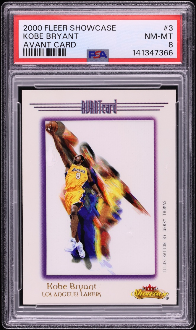 2000 Fleer Showcase Avant Card Kobe Bryant /201 #3 PSA 8 NM-MT