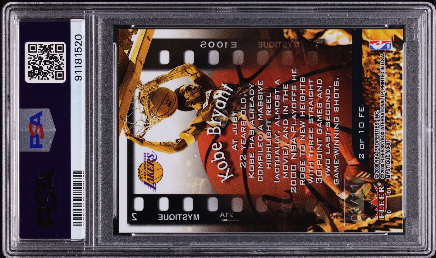 2000 Fleer Mystique Film At 11 Top Story Kobe Bryant /11 #2 PSA 6 