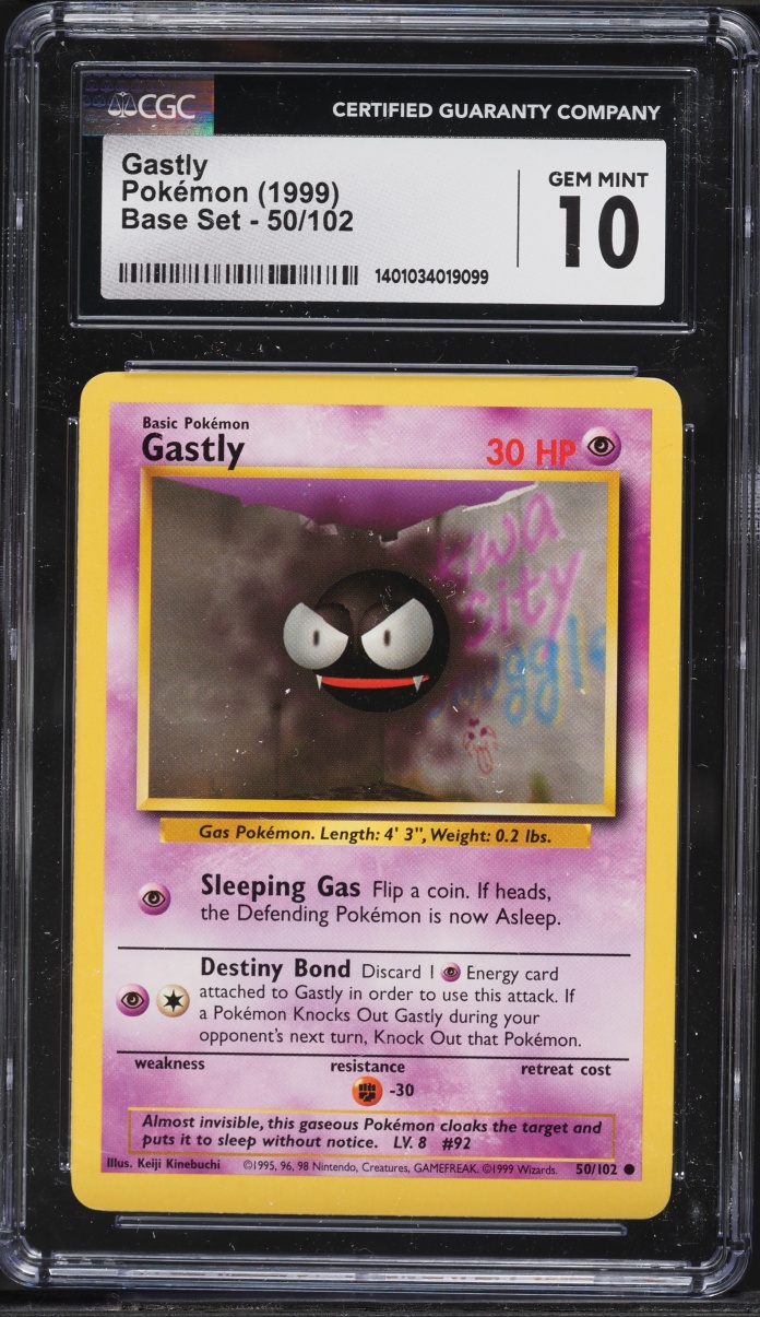 1999 Pokemon Base Set Gastly #50 CGC 10 GEM MINT