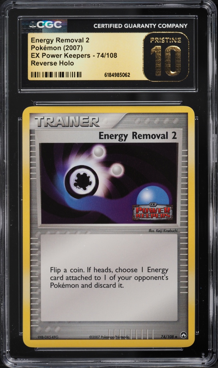 2007 Pokemon EX Power Keepers Reverse Holo Energy Removal 2 #74 CGC 10 PRISTINE