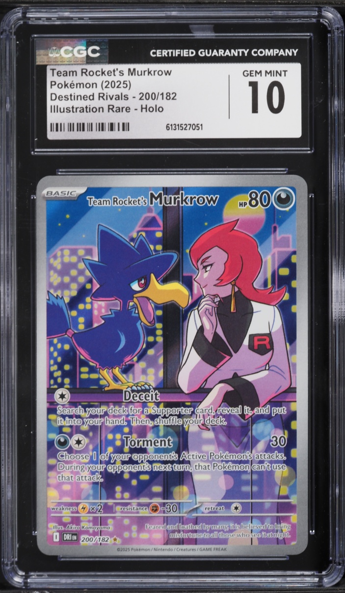 2025 Pokemon Scarlet & Violet Destined Rivals IR Team Rocket's Murkrow #200 CGC 10 GEM MINT