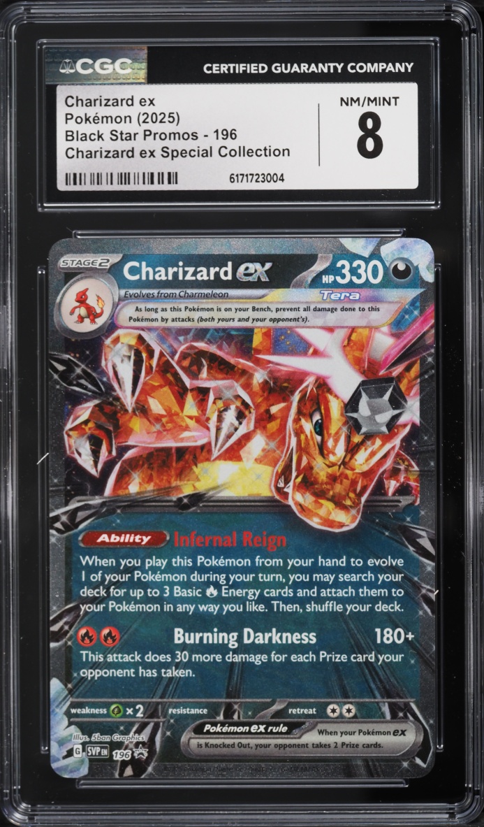 2025 Pokemon Scarlet & Violet Promo Special Collection Holo Charizard EX #196 CGC 8 NM-MT