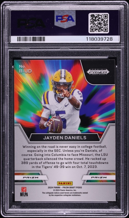 2024 Panini Prizm Draft Picks Instant Impact Red Ice Jayden Daniels ROOKIE #IIJD PSA 10 GEM