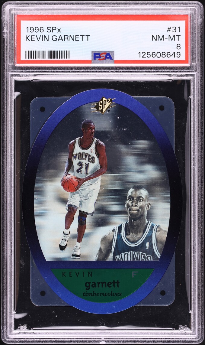 1996 SPx Basketball Die-Cut Kevin Garnett #31 PSA 8 NM-MT
