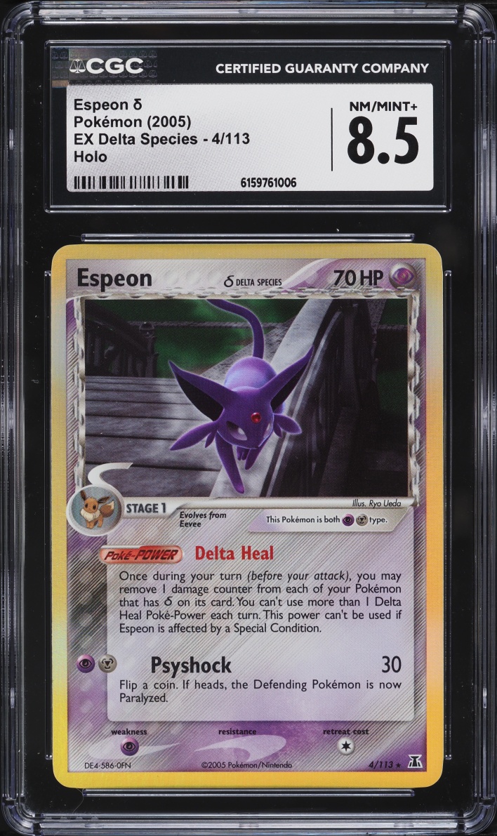 2005 Pokemon EX Delta Species Holo Espeon #4 CGC 8.5 NM-MT+