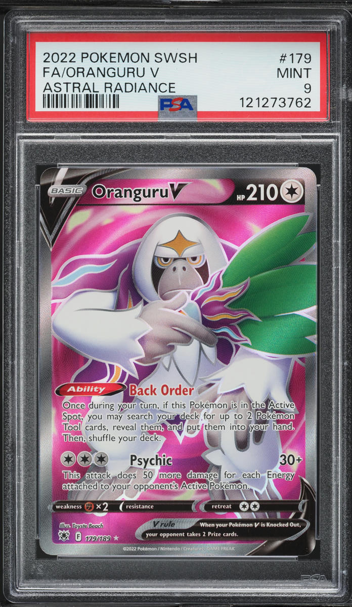 2022 Pokemon Sword & Shield Astral Radiance Full Art Oranguru V #179 PSA 9 MINT