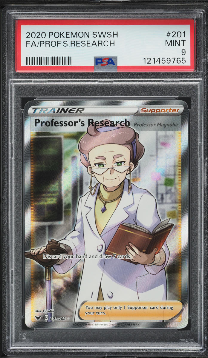 2020 Pokemon Sword & Shield Full Art Professor's Research #201 PSA 9 MINT