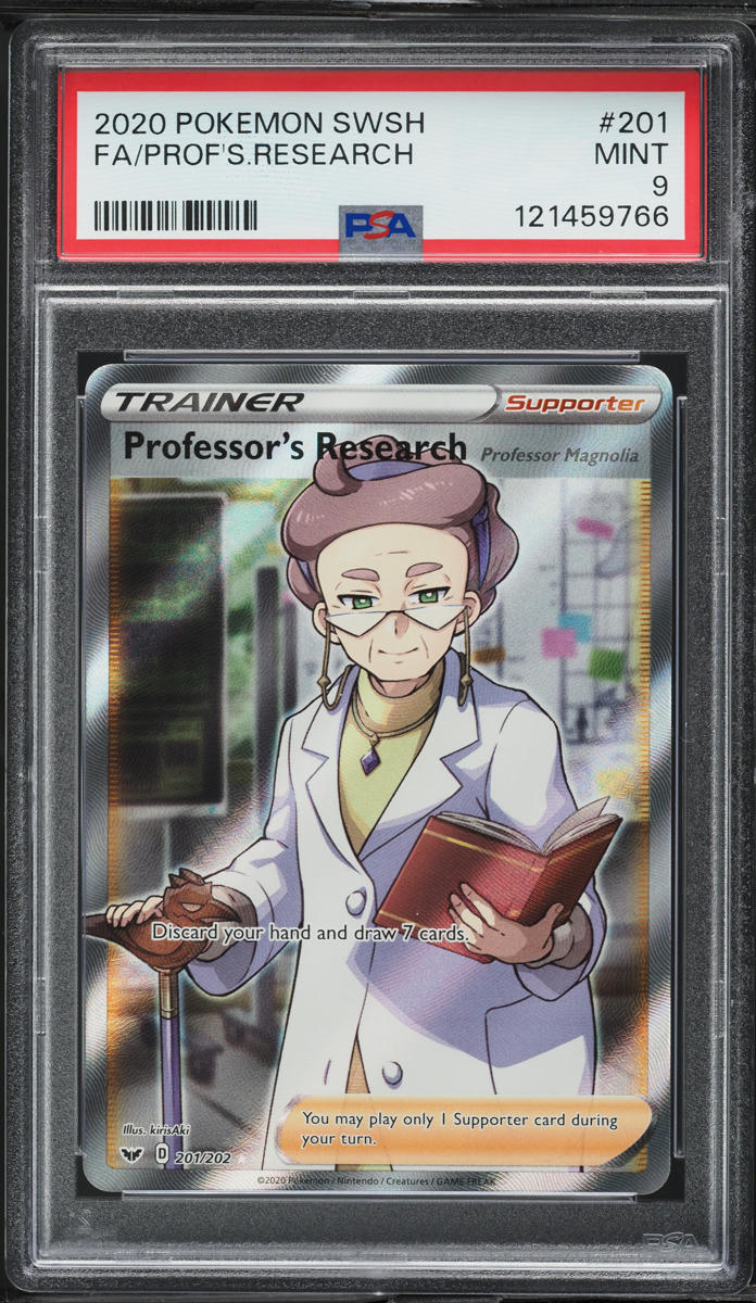 2020 Pokemon Sword & Shield Full Art Professor's Research #201 PSA 9 MINT