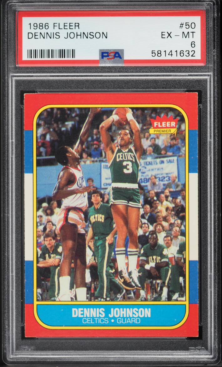 1986 Fleer Basketball Dennis Johnson #50 PSA 6 EXMT